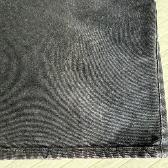 NU Wear Black Denim Jean Shorts Size 33 Coated Skater Streetwear - Picture 7 of 7